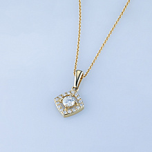 14K Yellow Gold Pendant with 17 Round-Cut Lab-Created Diamonds 0.367 CT.TW