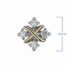 14K White and Yellow Gold Pendant with 4 Round-Cut Lab-Created Diamonds 0.249 CT.TW