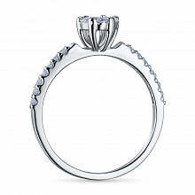 Sterling Silver Ring with 21 Round-Cut Lab-Created Diamonds 0.332 CT.TW