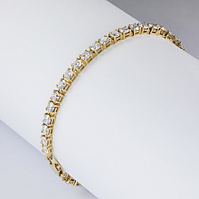 14K Yellow Gold Bracelet with 38 Round-Cut Lab-Created Diamonds 5.409 CT.TW