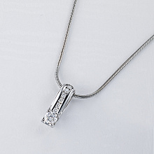 14K White Gold Pendant with 7 Round-Cut Lab-Created Diamonds 0.666 CT.TW