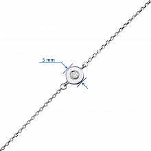 14K White Gold Bracelet with 1 Round-Cut Lab-Created Diamond 0.04 CT.TW