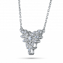 Sterling Silver Necklace with 24 Round-Cut Lab-Created Diamonds 0.335 CT.TW