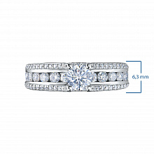 14K White Gold Ring with 72 Round-Cut Lab-Created Diamonds 2.003 CT.TW