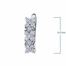 Sterling Silver Earrings with 34 Round-Cut Lab-Created Diamonds 0.567 CT.TW