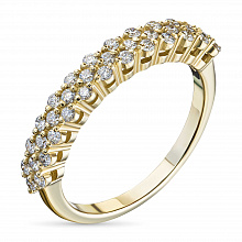 14K Yellow Gold Ring with 37 Round-Cut Lab-Created Diamonds 0.456 CT.TW