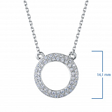 Sterling Silver Necklace with 48 Round-Cut Lab-Created Diamonds 0.216 CT.TW
