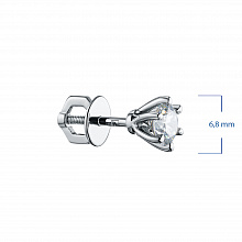 14K White Gold Earring Studs with 2 Round-Cut Lab-Created Diamonds 1.457 CT.TW