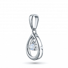 Sterling Silver Pendant with 1 Round-Cut Lab-Created Diamond 0.091 CT.TW