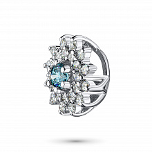 14K White Gold Pendant with 25 Round-Cut Lab-Created Diamonds 0.433 CT.TW