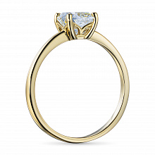 14K Yellow Gold Ring with 1 Cushion-Cut Lab-Created Diamond 1.056 CT.TW