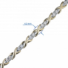 14K White and Yellow Gold Bracelet with 28 Round-Cut Lab-Created Diamonds 1.139 CT.TW