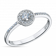 Sterling Silver Ring with 23 Round-Cut Lab-Created Diamonds 0.161 CT.TW