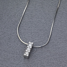 14K White Gold Pendant with 11 Round-Cut Lab-Created Diamonds 0.44 CT.TW