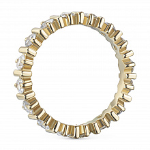 14K Yellow Gold Ring with 17 Round-Cut Lab-Created Diamonds 1.122 CT.TW