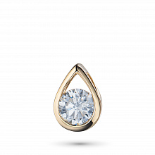 14K Yellow Gold Pendant with 1 Round-Cut Lab-Created Diamond 0.32 CT.TW