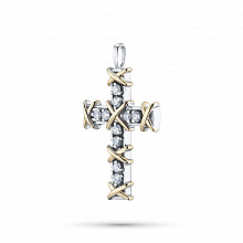 14K White and Yellow Gold Pendant with 10 Round-Cut Lab-Created Diamonds 0.46 CT.TW