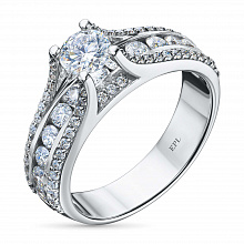 14K White Gold Ring with 72 Round-Cut Lab-Created Diamonds 2.003 CT.TW