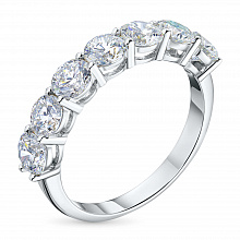 14K White Gold Ring with 7 Round-Cut Lab-Created Diamonds 1.917 CT.TW