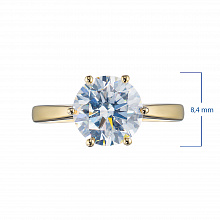 14K Yellow Gold Ring with 1 Round-Cut Lab-Created Diamond 2.094 CT.TW
