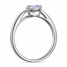 14K White Gold Ring with 1 Pear-Cut Lab-Created Diamond 1.048 CT.TW