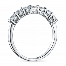14K White Gold Ring with 7 Round-Cut Lab-Created Diamonds 0.753 CT.TW
