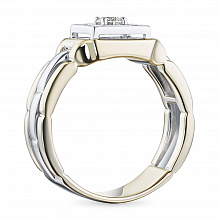 14K White and Yellow Gold Ring with 17 Round-Cut Lab-Created Diamonds 0.538 CT.TW