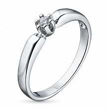 Sterling Silver Ring with 1 Round-Cut Diamond 0.053 CT.TW