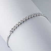 14K White Gold Bracelet with 40 Round-Cut Lab-Created Diamonds 1.249 CT.TW - изображение 4