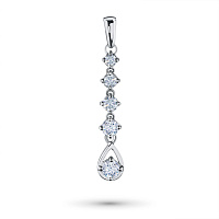 White Gold Pendant with 5 Round-Cut Lab-Created Diamonds 0.589 CT.TW - изображение 1