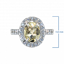 Sterling Silver Ring with 28 Round-Cut Lab-Created Diamonds 0.622 CT.TW