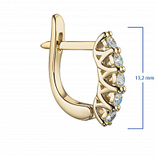 14K Yellow Gold Earrings with 10 Round-Cut Lab-Created Diamonds 0.587 CT.TW