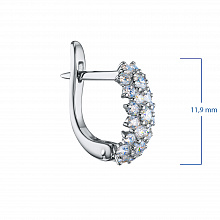 Sterling Silver Earrings with 46 Round-Cut Lab-Created Diamonds 0.466 CT.TW