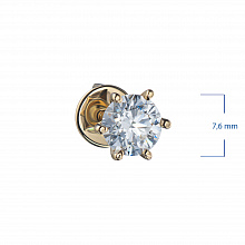 14K Yellow Gold Earring Studs with 2 Round-Cut Lab-Created Diamonds 1.044 CT.TW