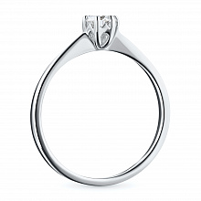 Sterling Silver Ring with 1 Round-Cut Lab-Created Diamond 0.249 CT.TW