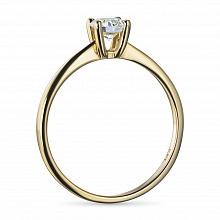 14K Yellow Gold Ring with 1 Round-Cut Lab-Created Diamond 0.579 CT.TW