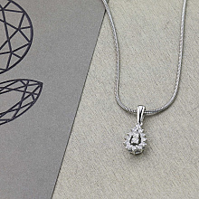 Sterling Silver Pendant with 14 Round-Cut Lab-Created Diamonds 0.219 CT.TW