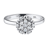 Sterling Silver Ring with 13 Round-Cut Lab-Created Diamonds 0.221 CT.TW - изображение 3