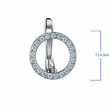 Sterling Silver Earrings with 42 Round-Cut Lab-Created Diamonds 0.257 CT.TW