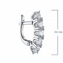14K White Gold Earrings with 10 Round-Cut Lab-Created Diamonds 2.498 CT.TW