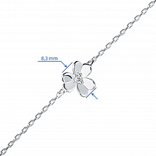 Sterling Silver Bracelet with 1 Round-Cut Lab-Created Diamond 0.021 CT.TW