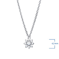 Sterling Silver Necklace with 9 Round-Cut Lab-Created Diamonds 0.154 CT.TW - изображение 3