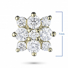 Yellow Gold Pendant with 9 Round-Cut Diamonds 0.293 CT.TW