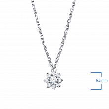 Sterling Silver Necklace with 9 Round-Cut Lab-Created Diamonds 0.154 CT.TW