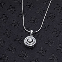 14K White Gold Pendant with 33 Round-Cut Lab-Created Diamonds 0.745 CT.TW