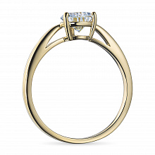 14K Yellow Gold Ring with 1 Pear-Cut Lab-Created Diamond 1.049 CT.TW