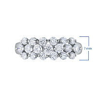 14K White Gold Ring with 19 Round-Cut Lab-Created Diamonds 1.178 CT.TW - изображение 3