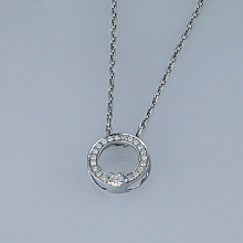 Sterling Silver Pendant with 21 Round-Cut Lab-Created Diamonds 0.185 CT.TW