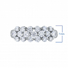14K White Gold Ring with 19 Round-Cut Lab-Created Diamonds 1.114 CT.TW