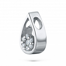 Sterling Silver Pendant with 7 Round-Cut Lab-Created Diamonds 0.071 CT.TW